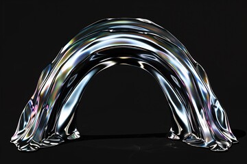a silver rainbow shaped object