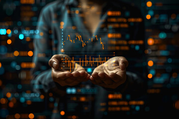 stock market graphic, business intelligence integration, cloud service, and analytics network.