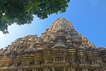 Intricate Architecture of Ancient  Temple  Parshvanatha temple, Khajuraho, Madhya Pradesh, India