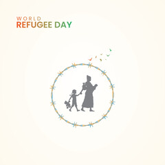 World Refugee Day, Refugee day creative design for social media banner, poster vector illustration.