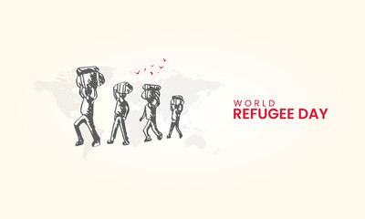 World Refugee Day, Refugee day creative design for social media banner, poster vector illustration.