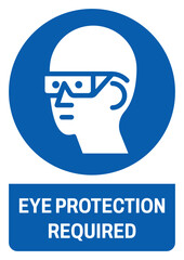 ISO mandatory safety signs eye protection required size a4/a3/a2/a1