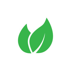 Green leaf logo vector template element symbol design