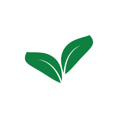 Green leaf logo vector template element symbol design
