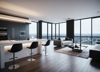 Naklejka na ściany i meble futuristic upscale modern apartment