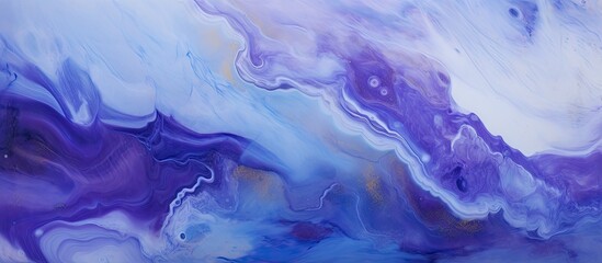 Fototapeta na wymiar A close up of a painting of purple and blue fluid art