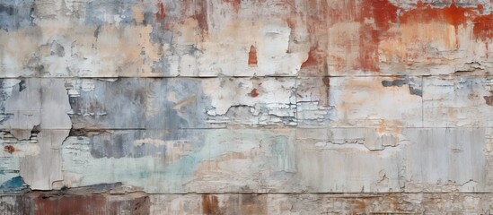 A weathered wall with peeling paint next to a fire hydrant