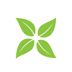 Green leaf logo vector template element symbol design