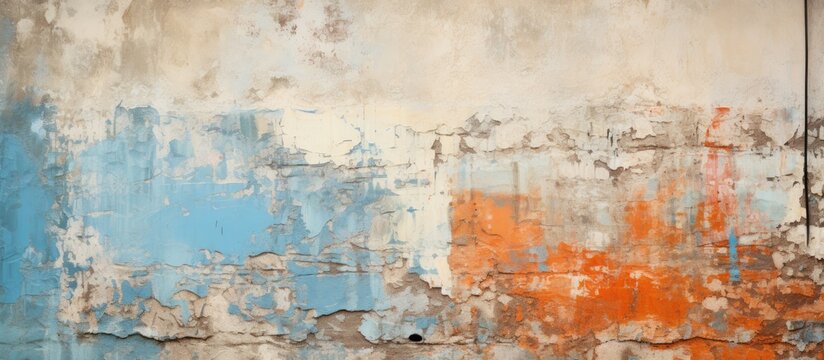 Fire hydrant in front of a weathered wall with peeling paint