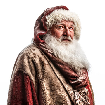 Authentical Santa Claus, isolated on white background