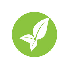 Green leaf logo vector template element symbol design