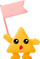 Funny triangle shape. Kid education geometrical figure