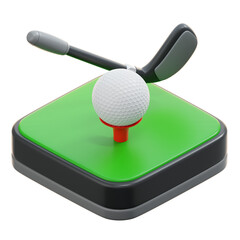 golf 3d icon illustration