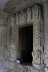 Fototapeta na wymiar architectural part of ADINATH temple, Khujraho, Madhya Pradesh, India