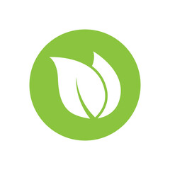Green leaf logo vector template element symbol design