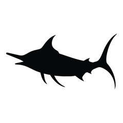 silhouette of a marlin fish on white