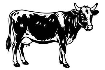 the cow  silhouette  vector and illustration