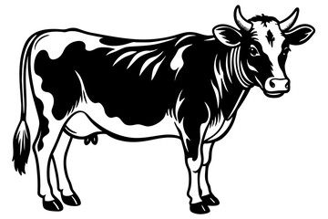 the cow  silhouette  vector and illustration
