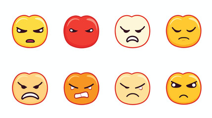 Emoji angry icon. Simple line outline vector of cart
