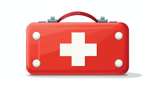 First aid kit flat icon flat vector isolated on white