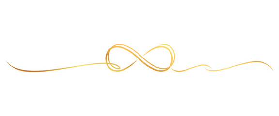 Golden Infinity line art style. Friendship day element vector eps 10