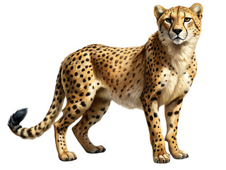 Cheetah sitting isolated on transparent background