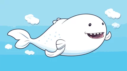 Tuinposter Freehand drawn speech bubble cartoon whale spouting © Mishab