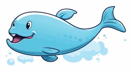 Printed kitchen splashbacks Whale Freehand drawn speech bubble cartoon whale spouting