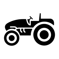 Tractor icon in glyph style. Agricultural technology icon