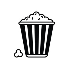Black solidPopcorn vector icon