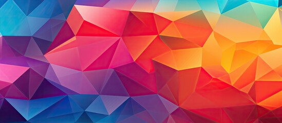 An abstract backdrop filled with a variety of colorful triangles arranged in a pattern - obrazy, fototapety, plakaty