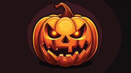 Halloween pumpkin icon. Vector illustration flat vector