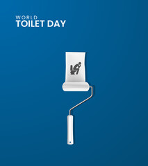 Toilet day creative, Toilet design for social media banner poster, india toilet day, 3D Illustration