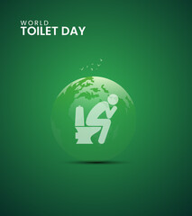 Toilet day creative, Toilet design for social media banner poster, india toilet day, 3D Illustration