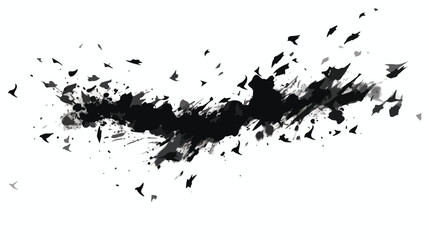 Hand drawn stylized grunge birds droppings black 