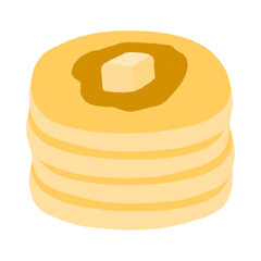 Pancake With Topping Honey Maple Syrup And Butter Cartoon illustration Pancake Drawing Cartoon