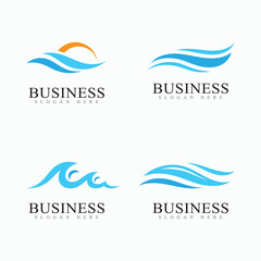 Water Wave  Logo Template Vector