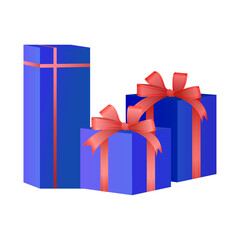 Vector pack of decorative christmas gift boxes wrap in colorful paper