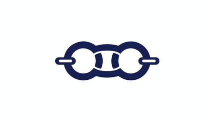 High quality dark blue outlined linked chain icon