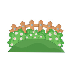 wooden fence with grass illustration