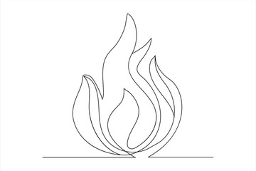 A single line bonfire art Vector illustration