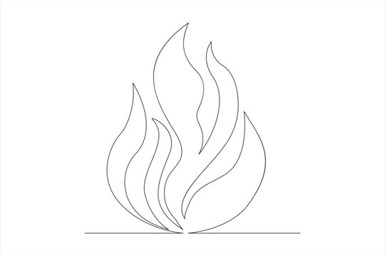 recommend clip art: A single line bonfire art Vector illustration