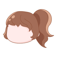 vector hair wig cartoon isolated on white background
