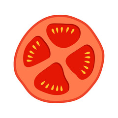 Fototapeta premium vector fresh red tomato sliced on white background