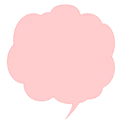 Foto op Canvas ピンクの雲型シンプル吹き出し © みずもり