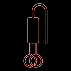 Neon electric immersion heater for water red color vector illustration image flat style - 763878594