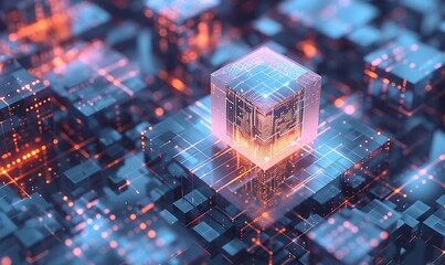 Digital Security Layers Surrounding Holographic Blockchain, Zoomed-in View