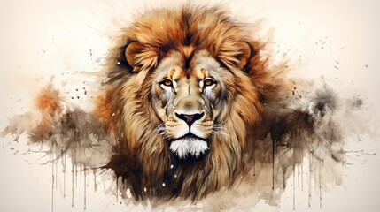 lion portrait , illustration art 