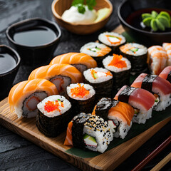 sushi and chopsticks