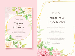 Beautifull Floral Vector Wedding Invitation Template Design